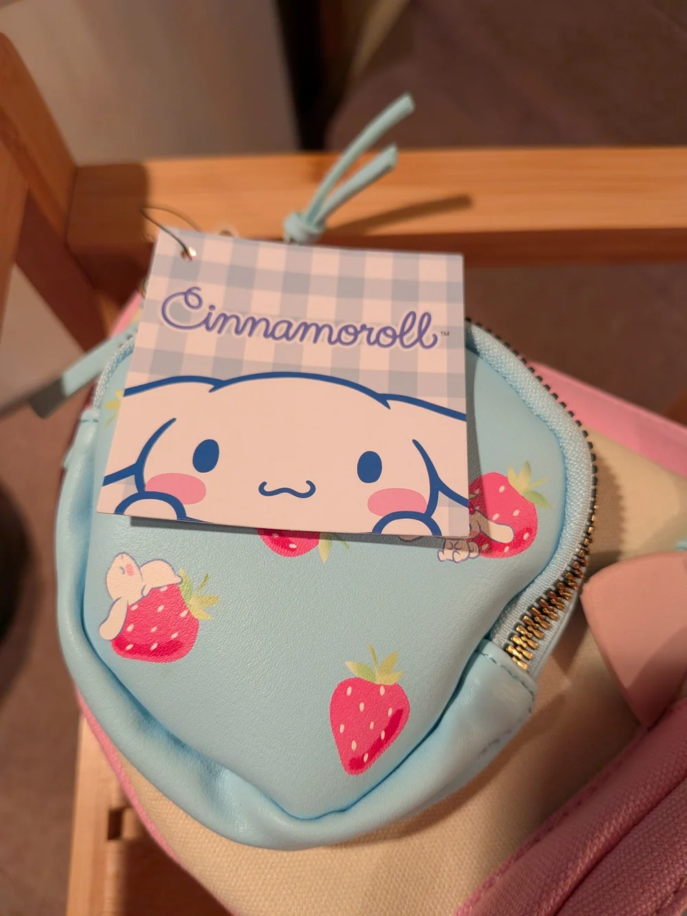 Cinnamoroll Sanrio Pink, Light Blue & Cream Plush Peekaboo Shoulder Bag